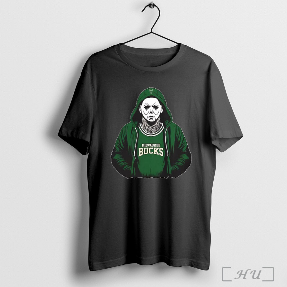 Officials Michael Myers Wearing Milwaukee Bucks Nba Scary Halloween 2025 V Neck T Shirt