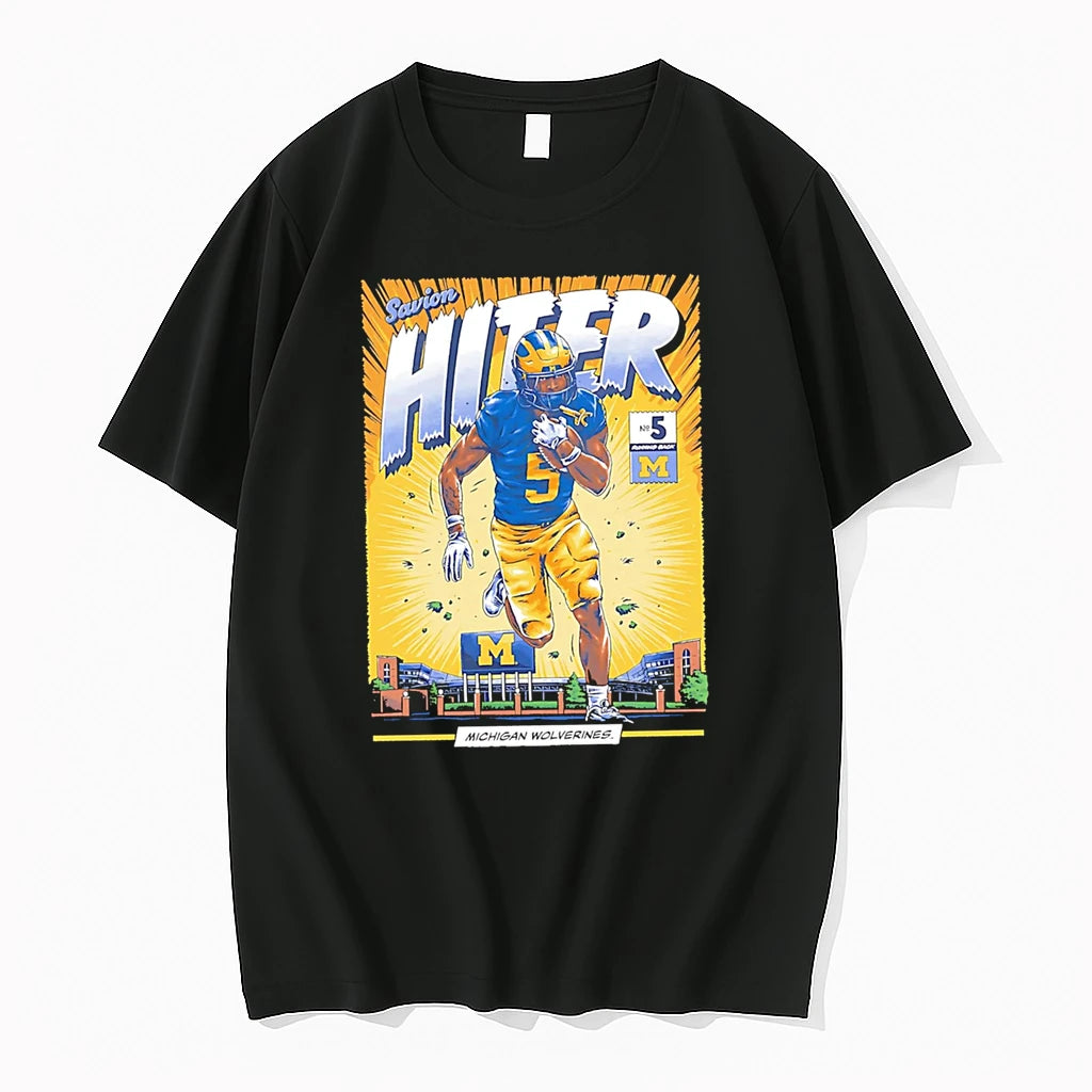 Officials Michigan Wolverines 5 Savion Hiter Premium T Shirt
