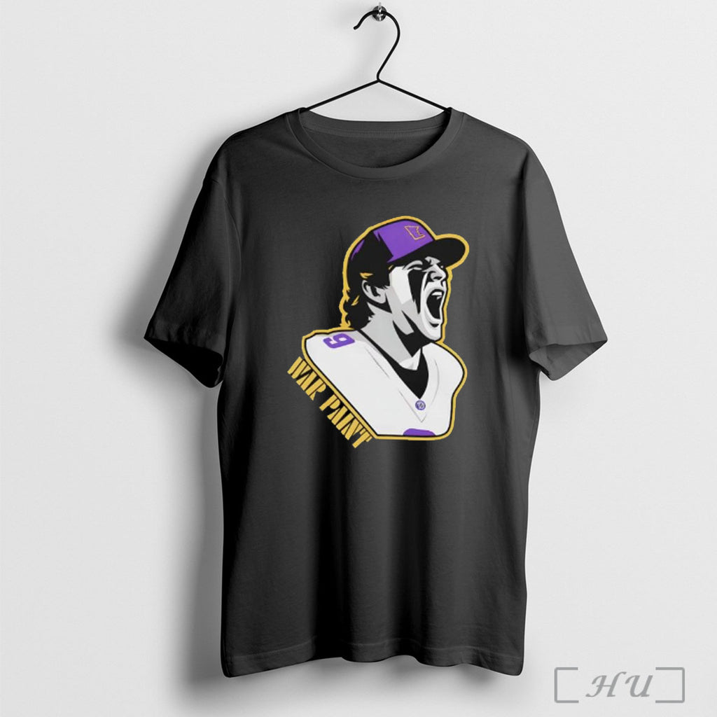 Officials Minnesota Vikings War Paint Football Player Number 9 T Shirt