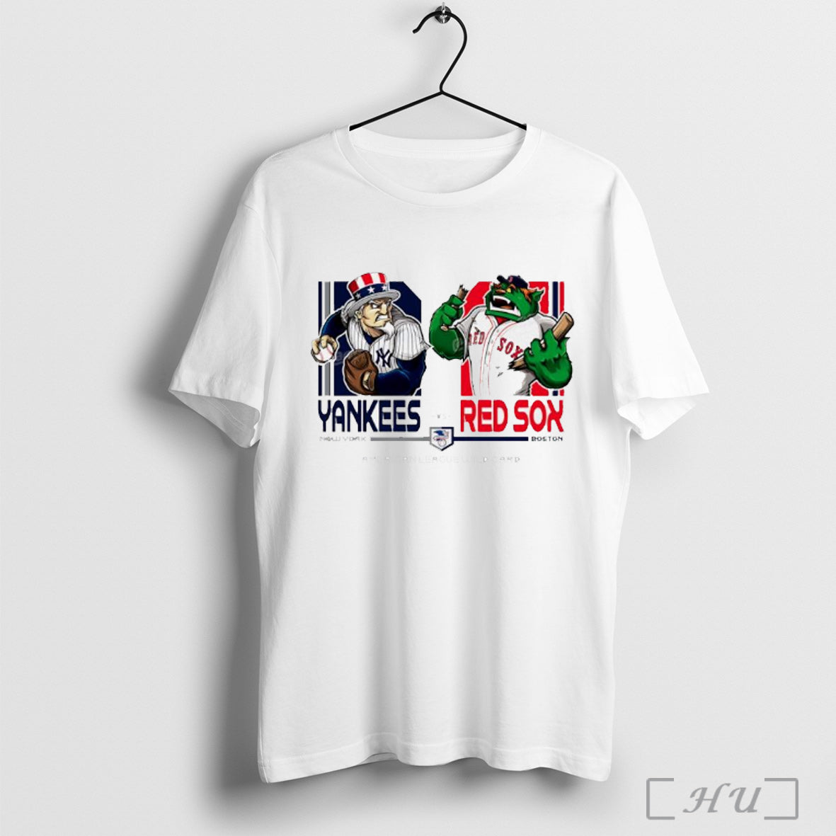 Officials New York Yankess Vs Boston Red Sox American Leaguewild Card Mascot T Shirt