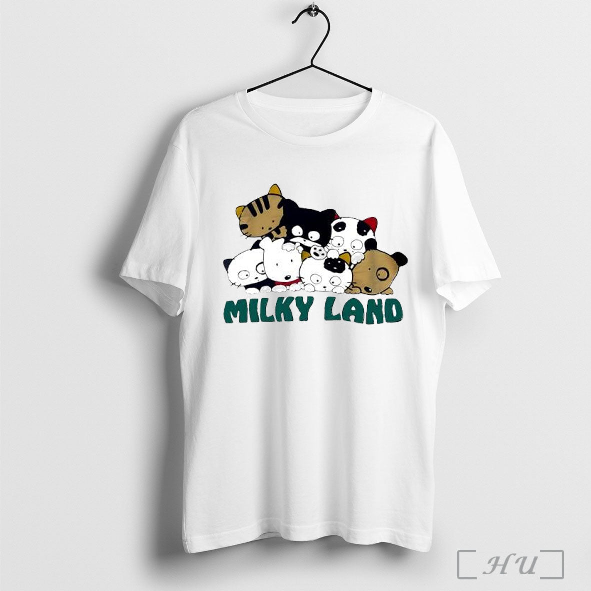 Officials Nice Milky Land Cat And Dog Group T Shirt