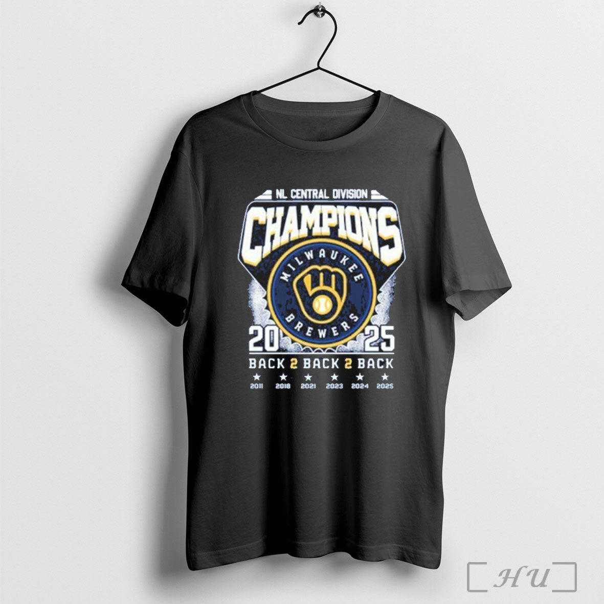 Officials Nl Central Division Champions Milwaukee Brewers Back 2 Back 2 Back T Shirt
