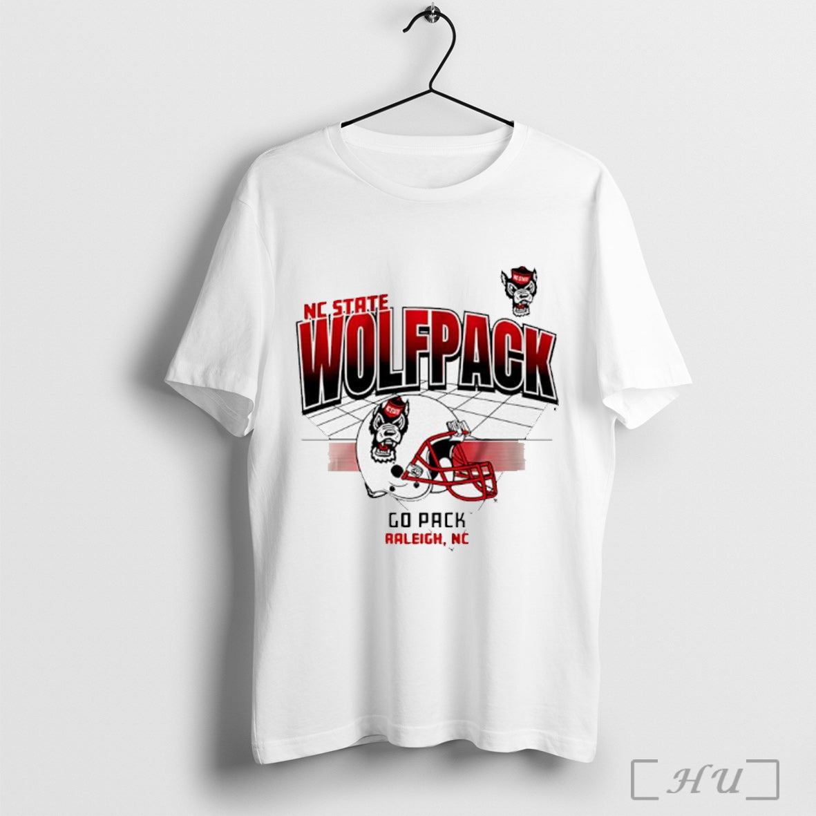 Officials North Carolina State Wolfpack Football Helmet Grid Go Pack Raleigh Graphic T Shirt