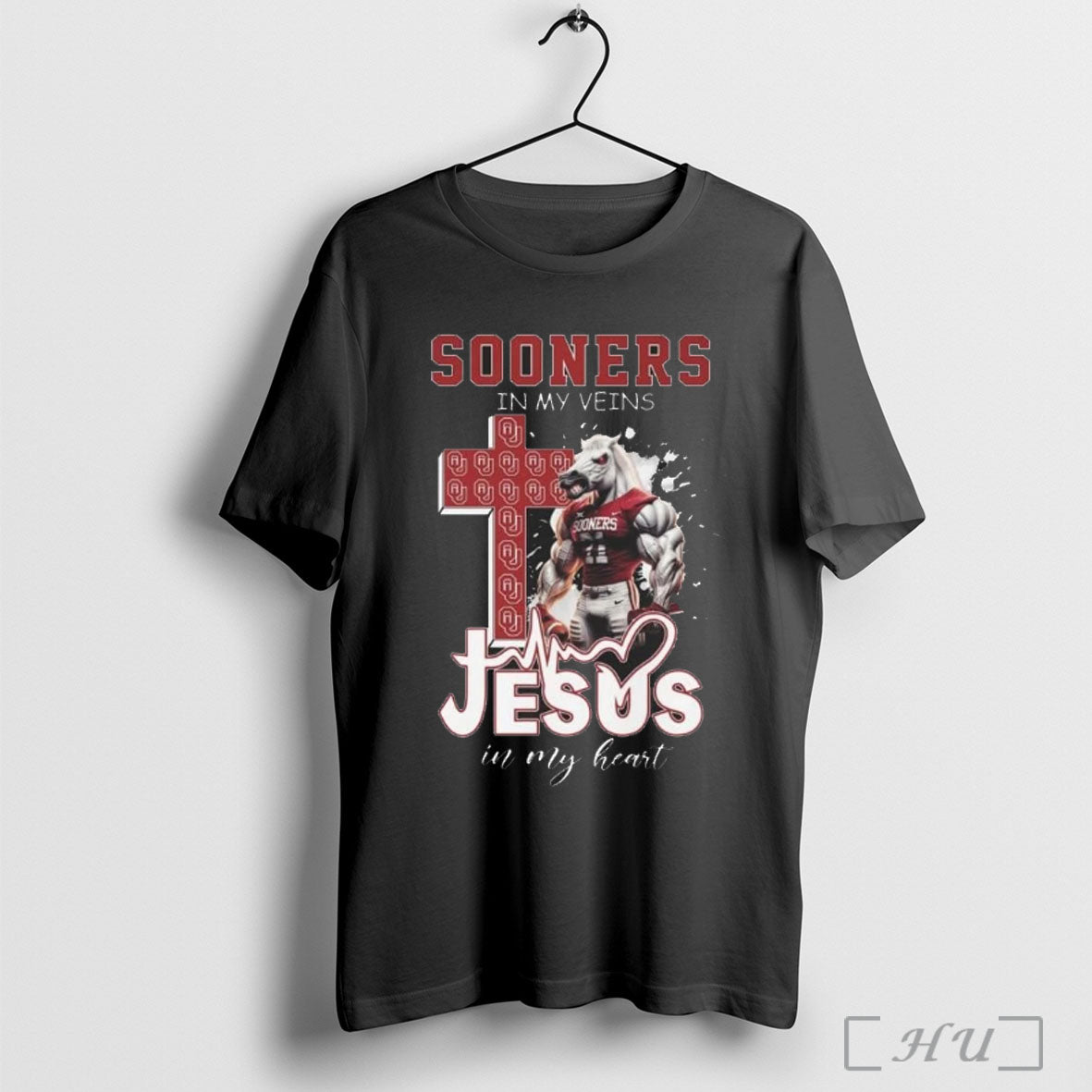 Officials Oklahoma Sooners In My Veins Jesus In My Heart Mascot 2025 T Shirt