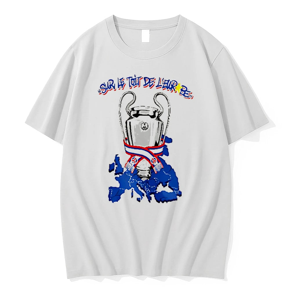 Officials Paris Saint Germain On The Roof Of Europe 2026 Trophy Tee T Shirt Sweater