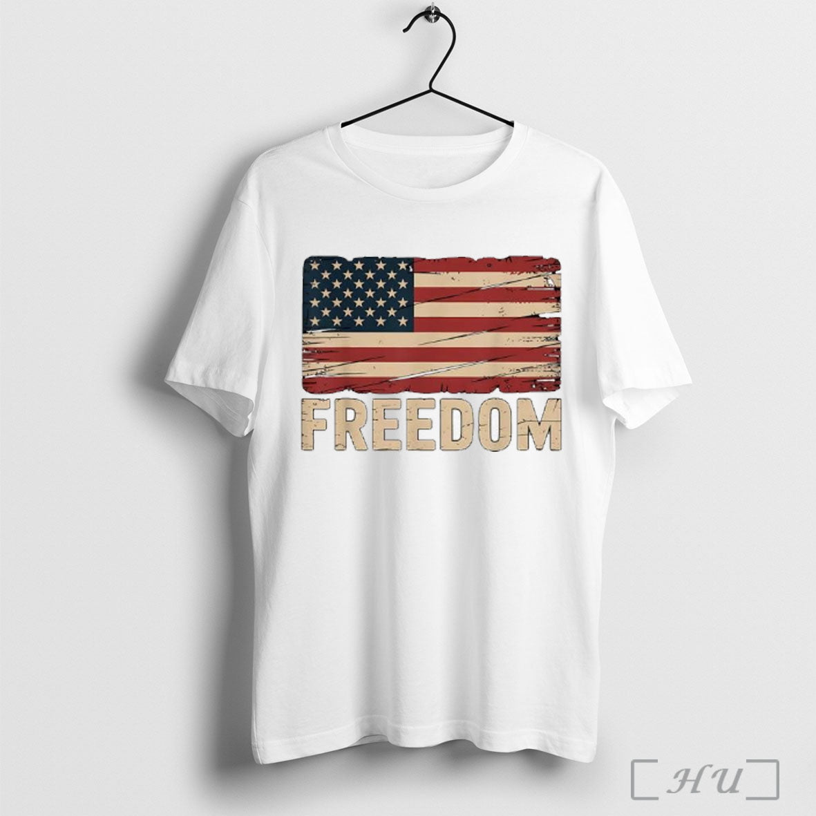 Officials Patriotic Freedom Usa Flag Ladies T Shirt