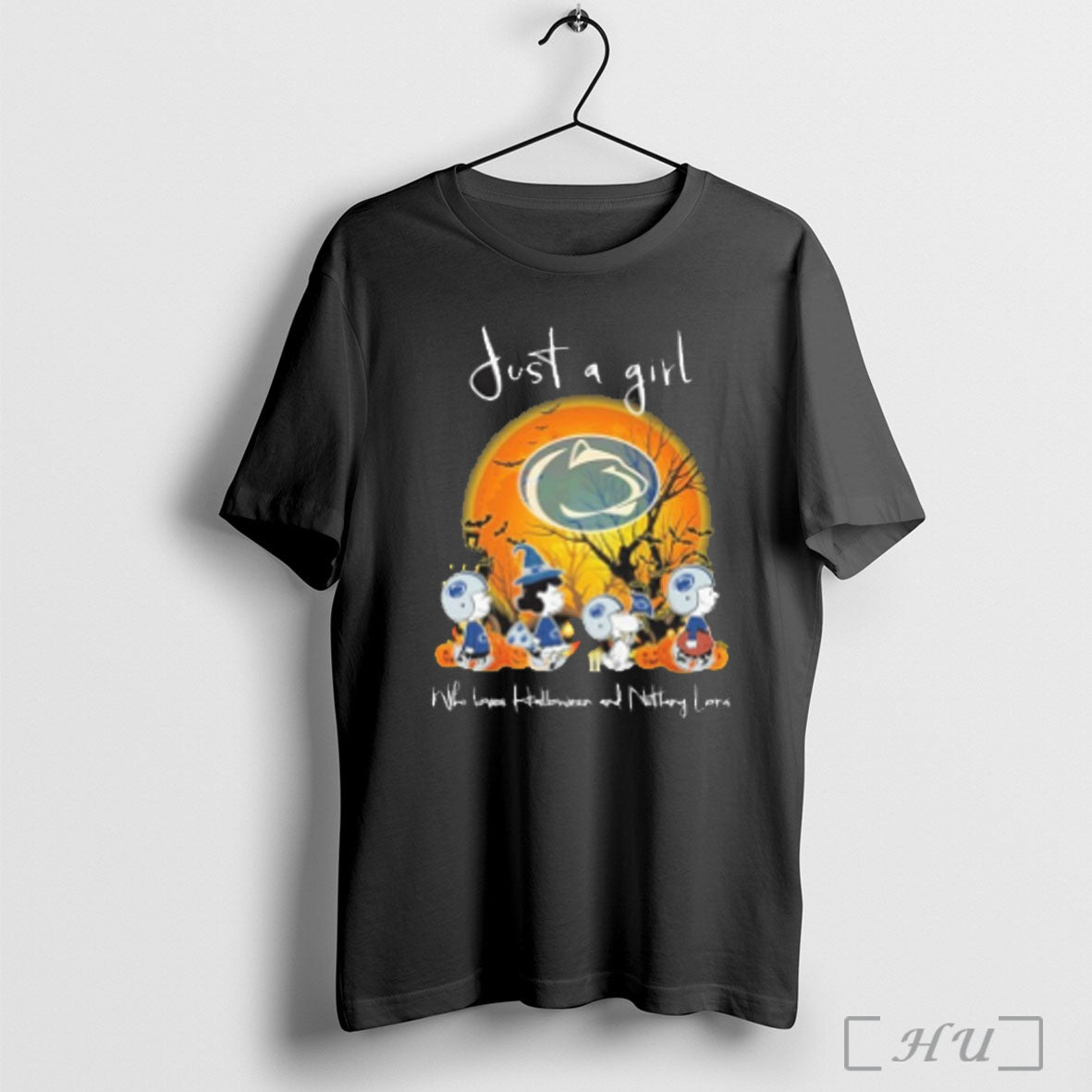 Officials Peanuts Moon Just A Girl Who Loves Halloween And Nittany Lions T Shirt