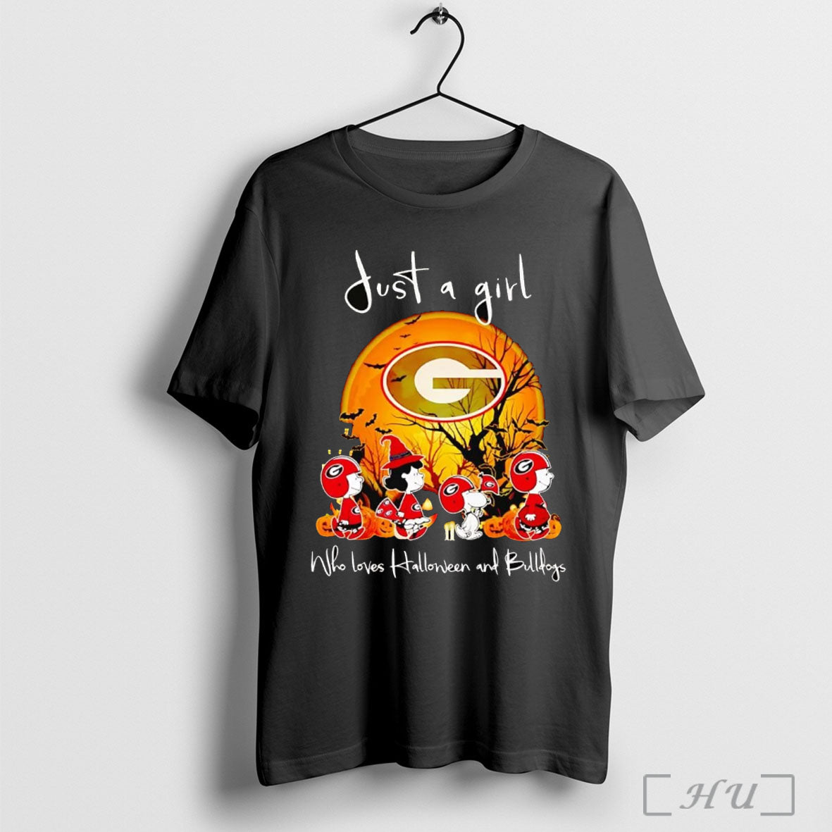 Officials Peanuts Just A Girl Who Love Halloween And Georgia Bulldogs T Shirt