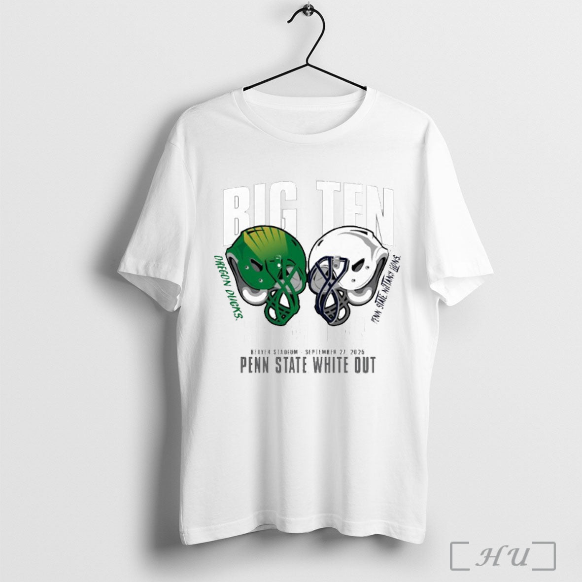 Officials Penn State Dueling Helmet Oregon 2025 White Out T Shirt