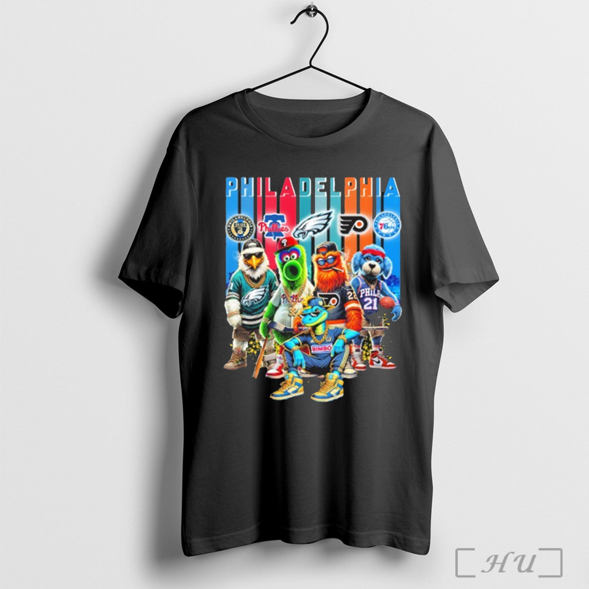 Officials Philadelphia Mascot Sports Teams Skyline Retro T Shirt