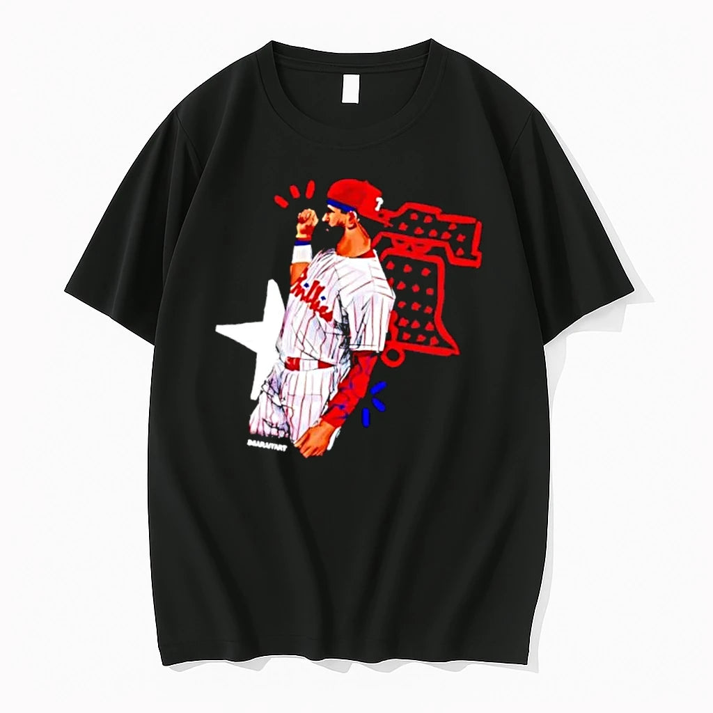 Officials Philadelphia Phillies Mlb Diarnyart Bearded Player Fist Raised Liberty Bell Mens