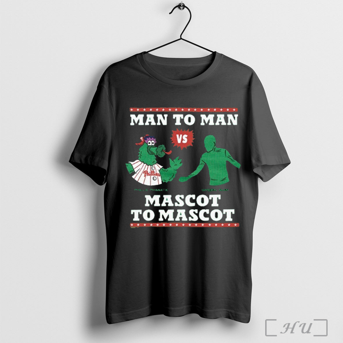 Officials Philadelphia Phillies Phillie Phanatic Vs Green Man Mascot T Shirt