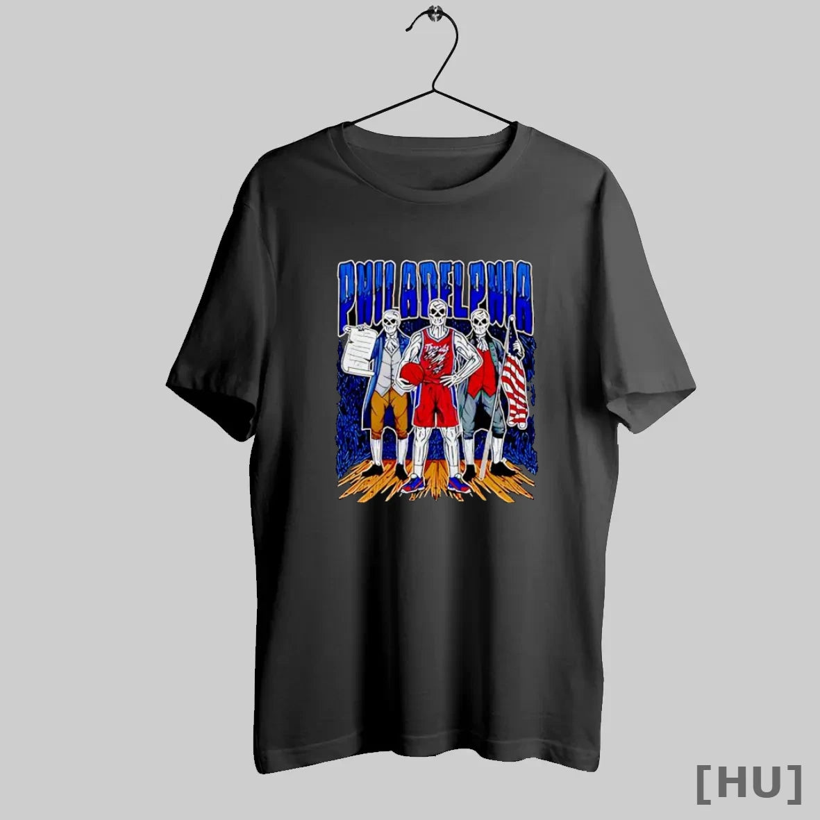 Officials Philadelphia Skeleton Basketball Player With Founding Fathers T Shirt