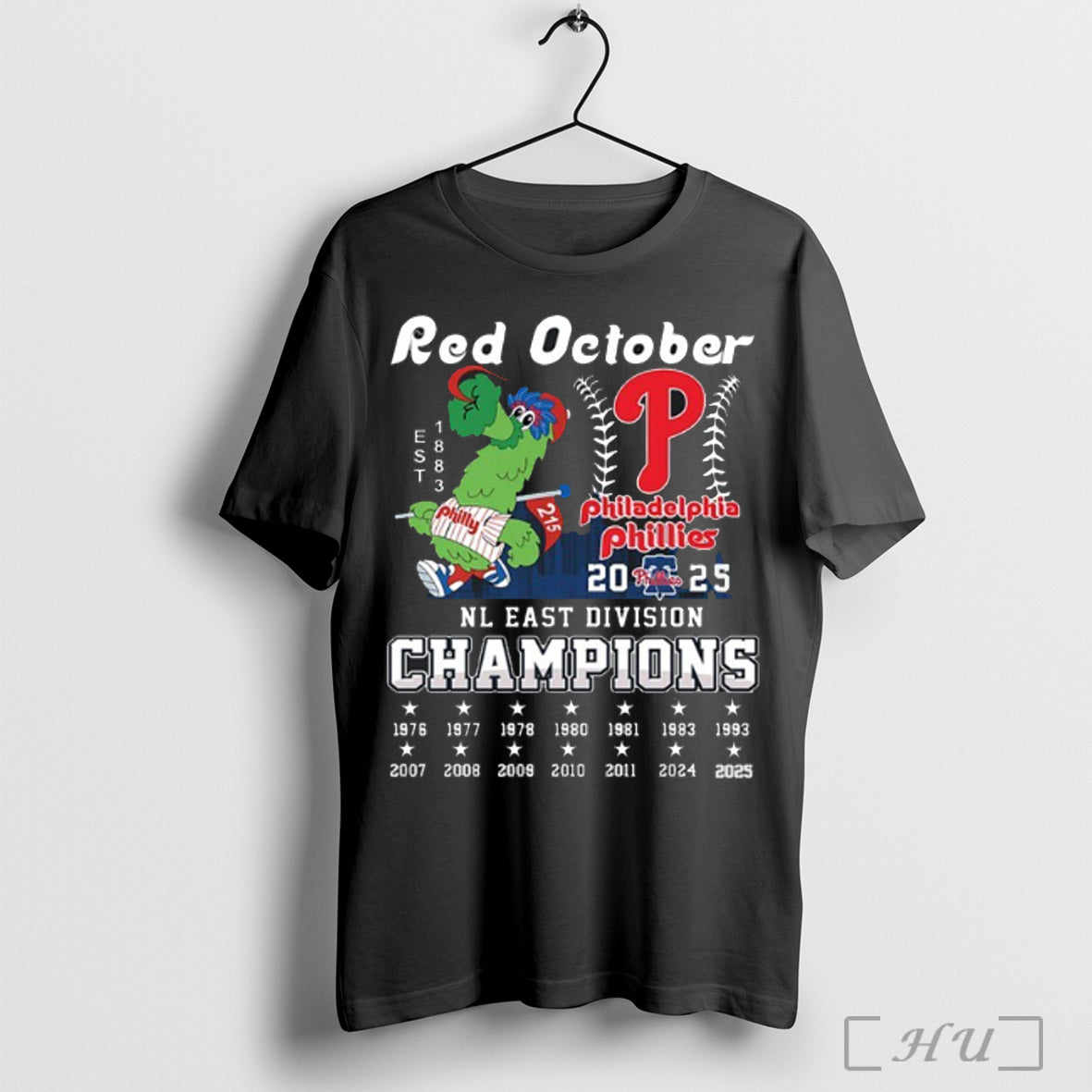Officials Phillie Phanatic Red October 2025 Nl East Division Champions Phillies T Shirt