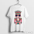 Officials Pink And Teal Nutcracker Patchwork Print White S T Shirt
