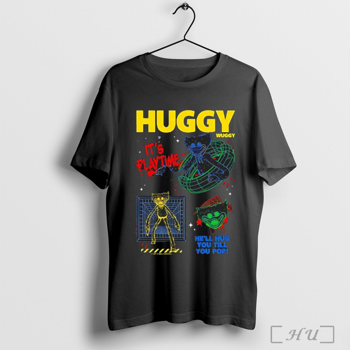 Officials Poppy Playtime Huggy Wuggy Its Playtime Hell Hug You Till You Pop