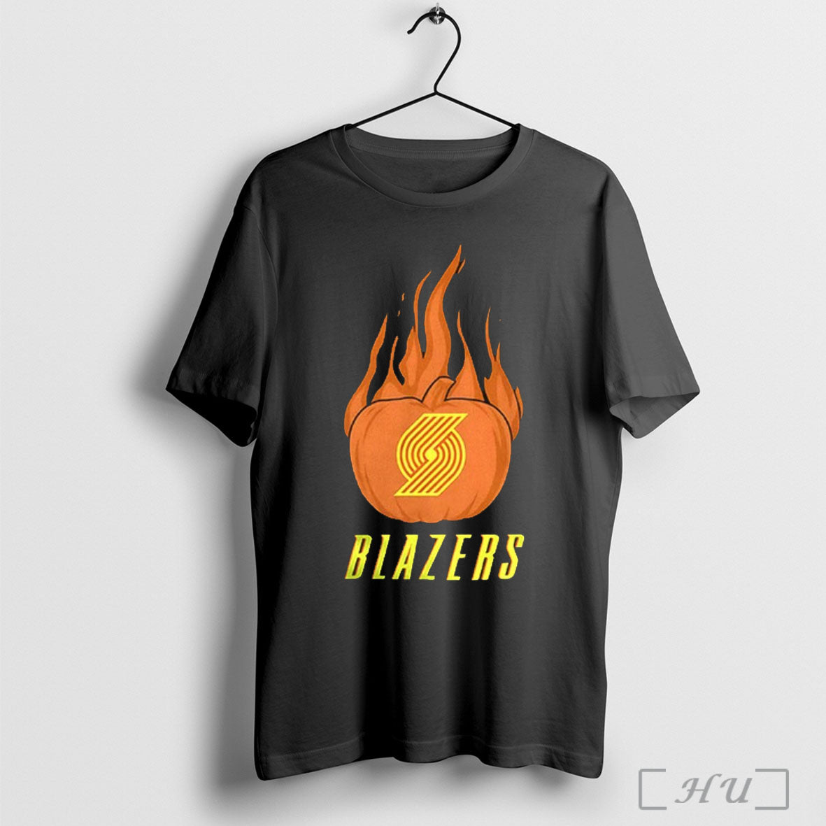 Officials Portland Trail Blazers Flaming Pumpkin Halloween 2025 T Shirt