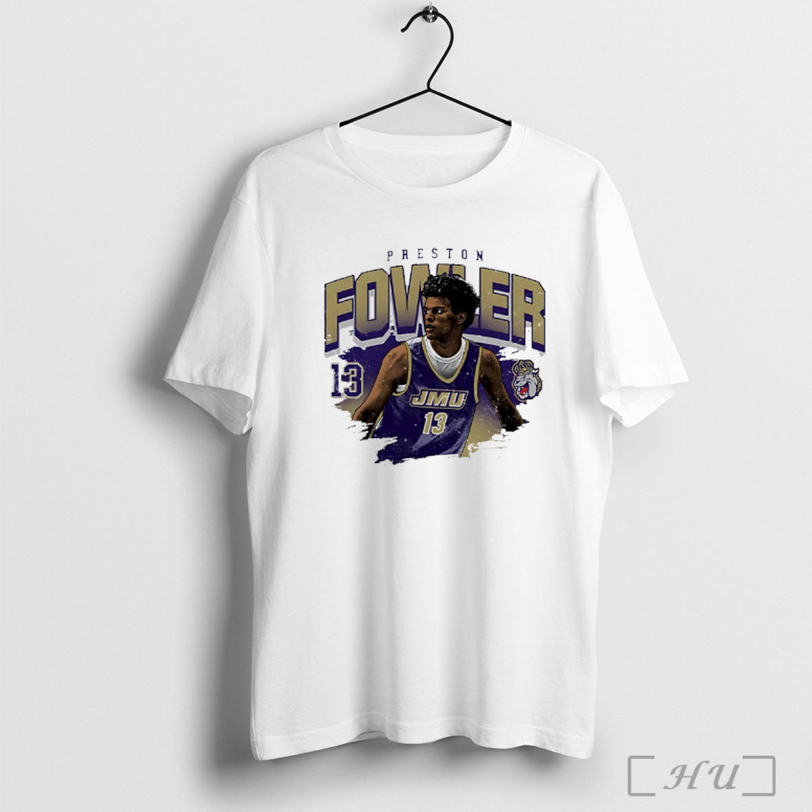 Officials Preston Fowler 13 James Madison Dukes Mens Basketball T Shirt