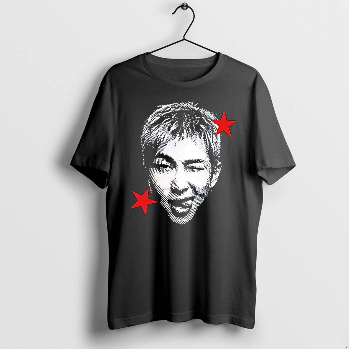 Officials Rm Winking Tongue Out Red Star Bts Black Premium T Shirt