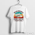 Officials Read Book Drink Coffee Fight Evil Vintage T Shirt