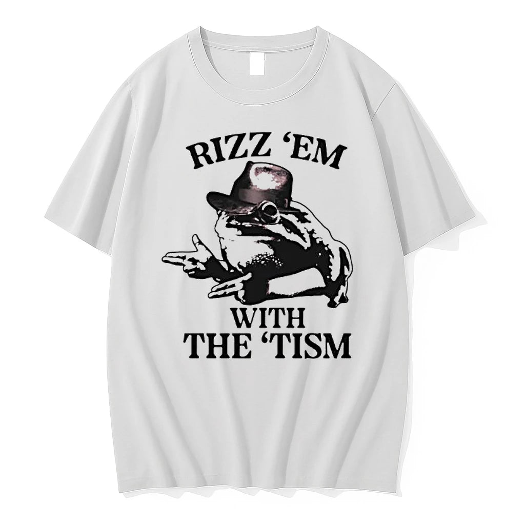 Officials Rizz Em With The Tism Frog Wearing Fedora Hat Premium T Shirt