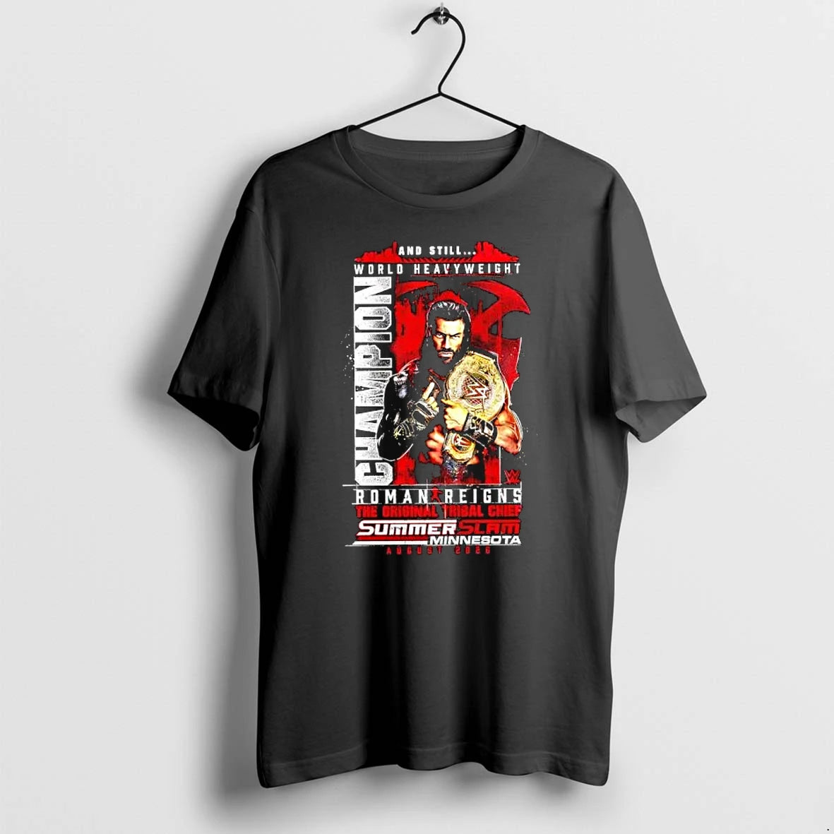 Officials Roman Reigns World Heavyweight Champion Summerslam Minnesota 2026 Premium T Shirt