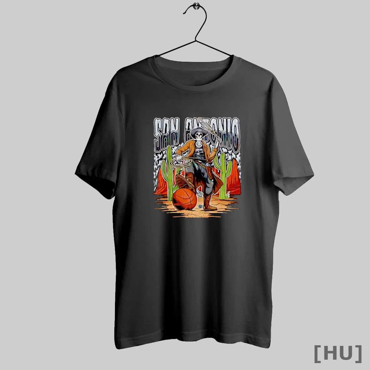Officials San Antonio Skeleton Cowboy Holding Lasso And Basketball T Shirt