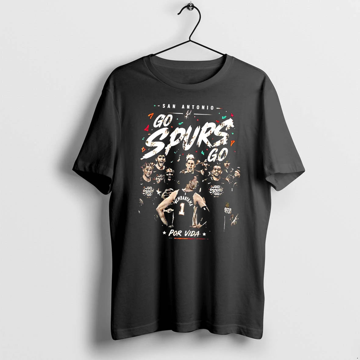 Officials San Antonio Spurs Wembanyama Por Vida Go Spurs Tee T Shirt Sweater