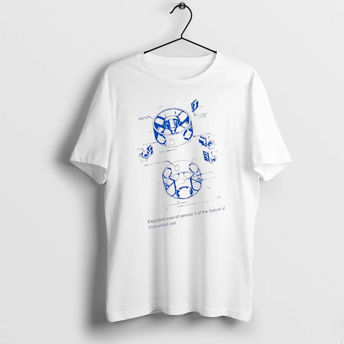 Officials Saturn V Instrument Unit Spacecraft Engineering Blueprint Technical Diagram Premium T Shirt
