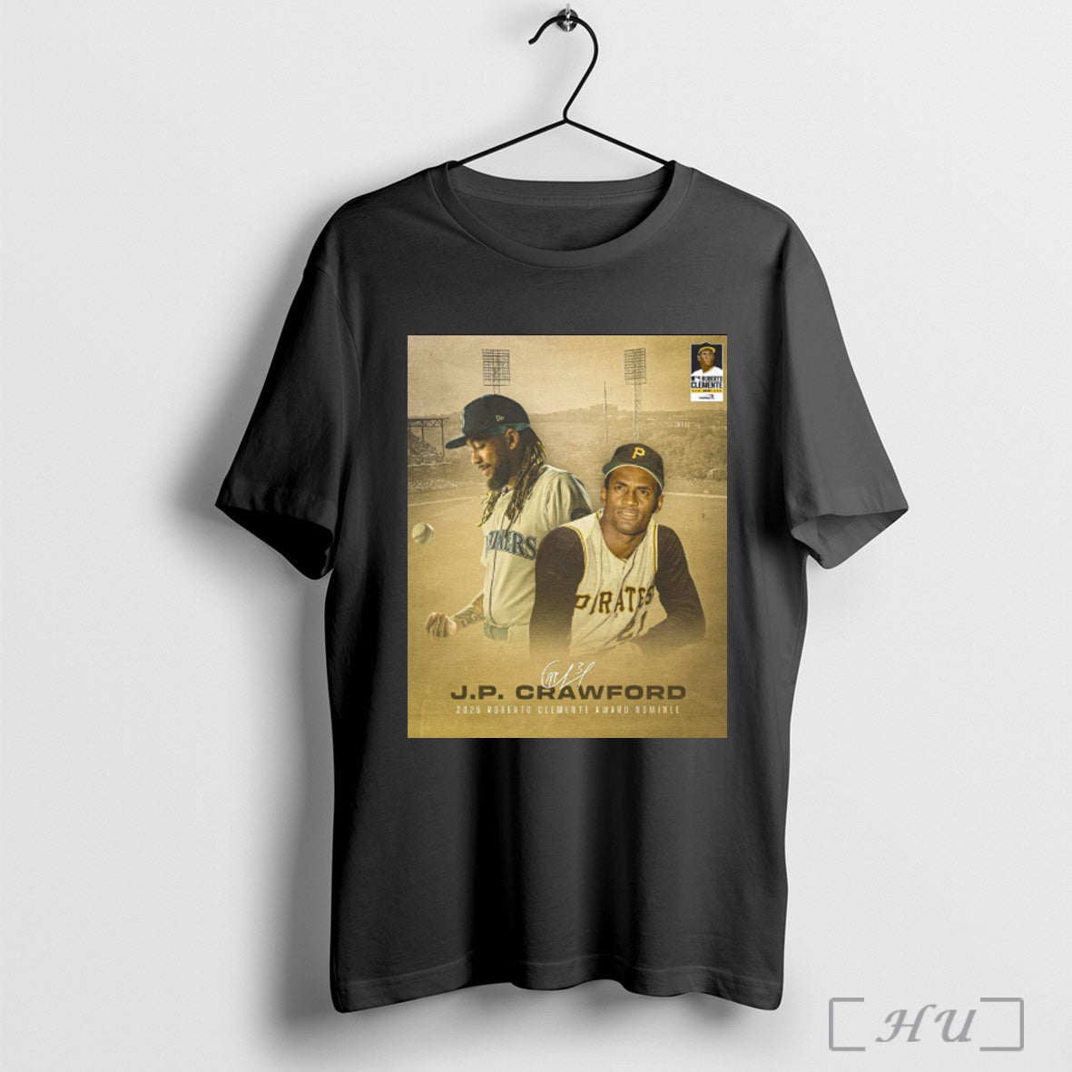 Officials Seattle Mariners J P Crawford 2025 Roberto Clemente Award Nominee Signature T Shirt
