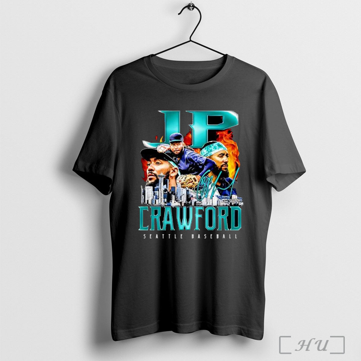 Officials Seattle Mariners Jp Crawford Retro Flair Signature T Shirt