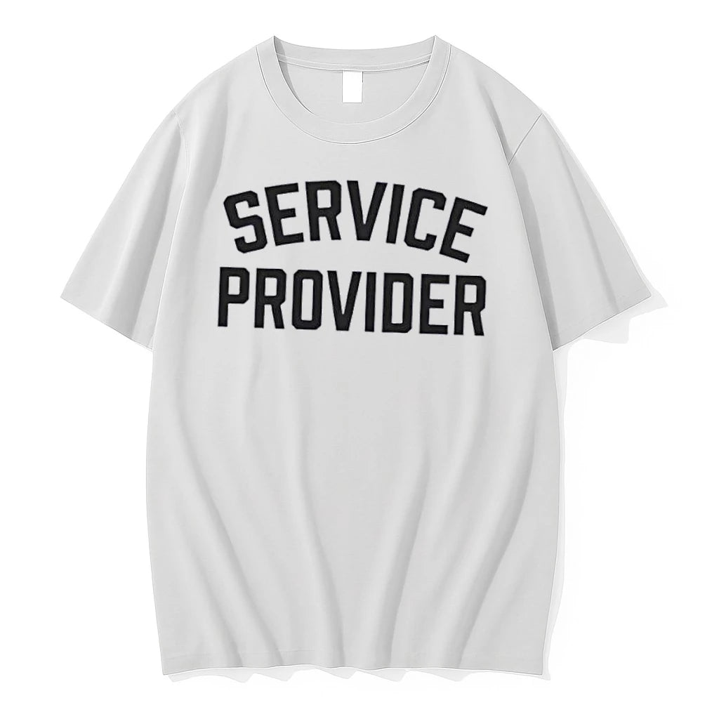 Officials Service Provider Arched Black Varsity Block Text Lettering White Womens Premium T Shirt