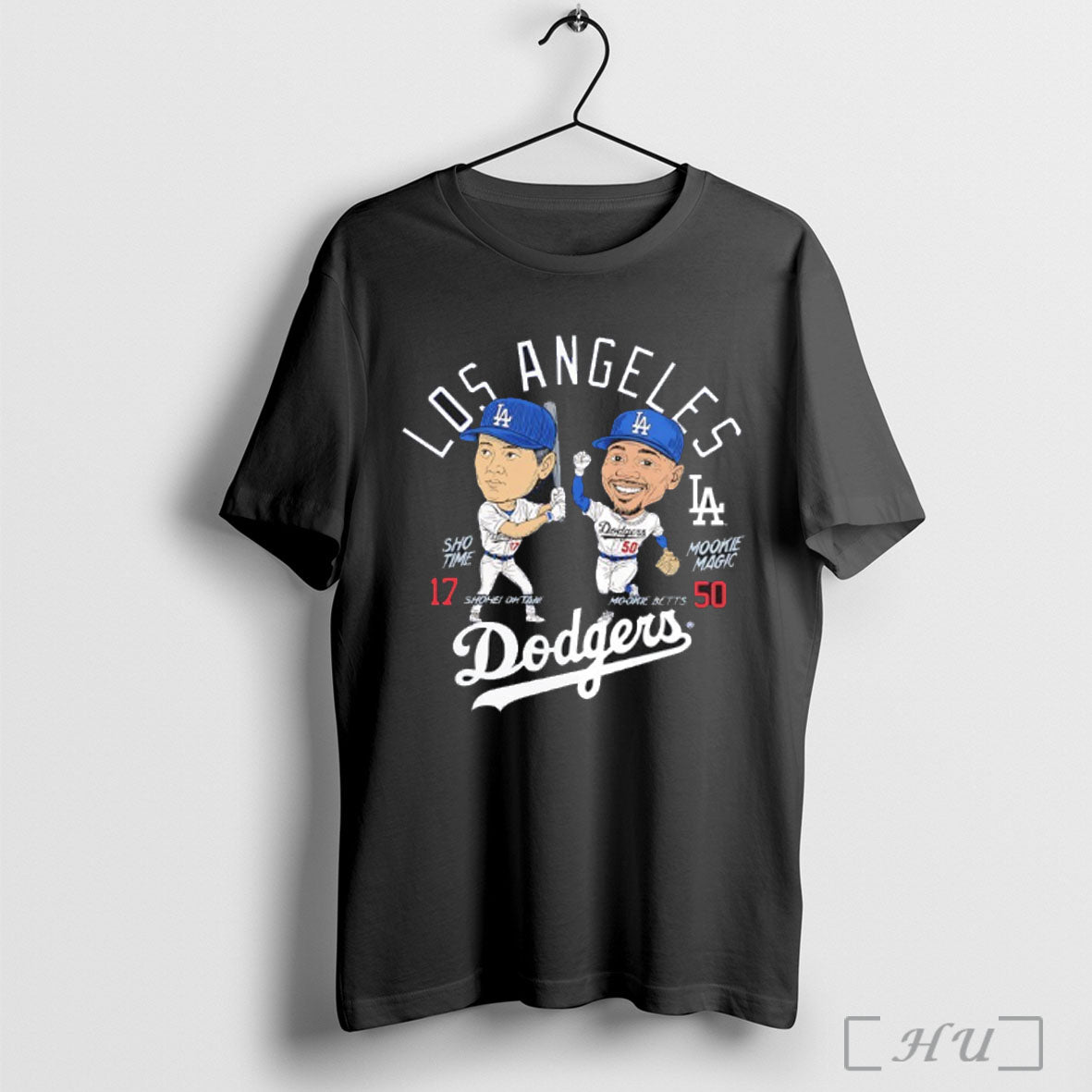 Officials Shotime And Mookie Betts Los Angeles Dodgers Player Duo Caricature T Shirt