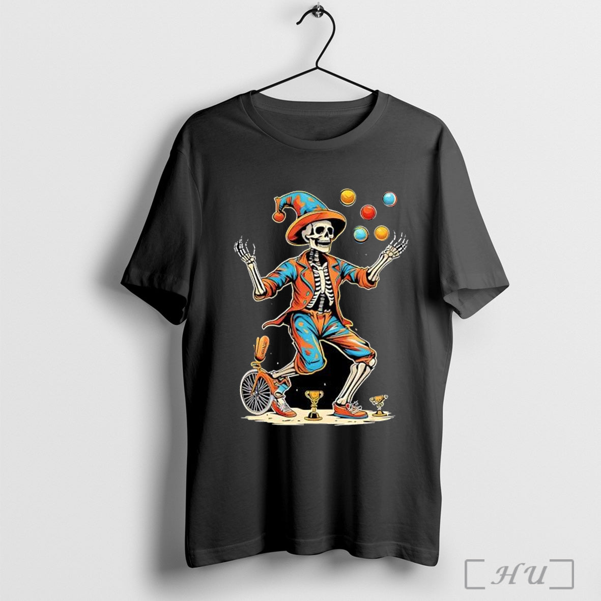 Officials Skeleton Juggling Halloween Circus Pride T Shirt