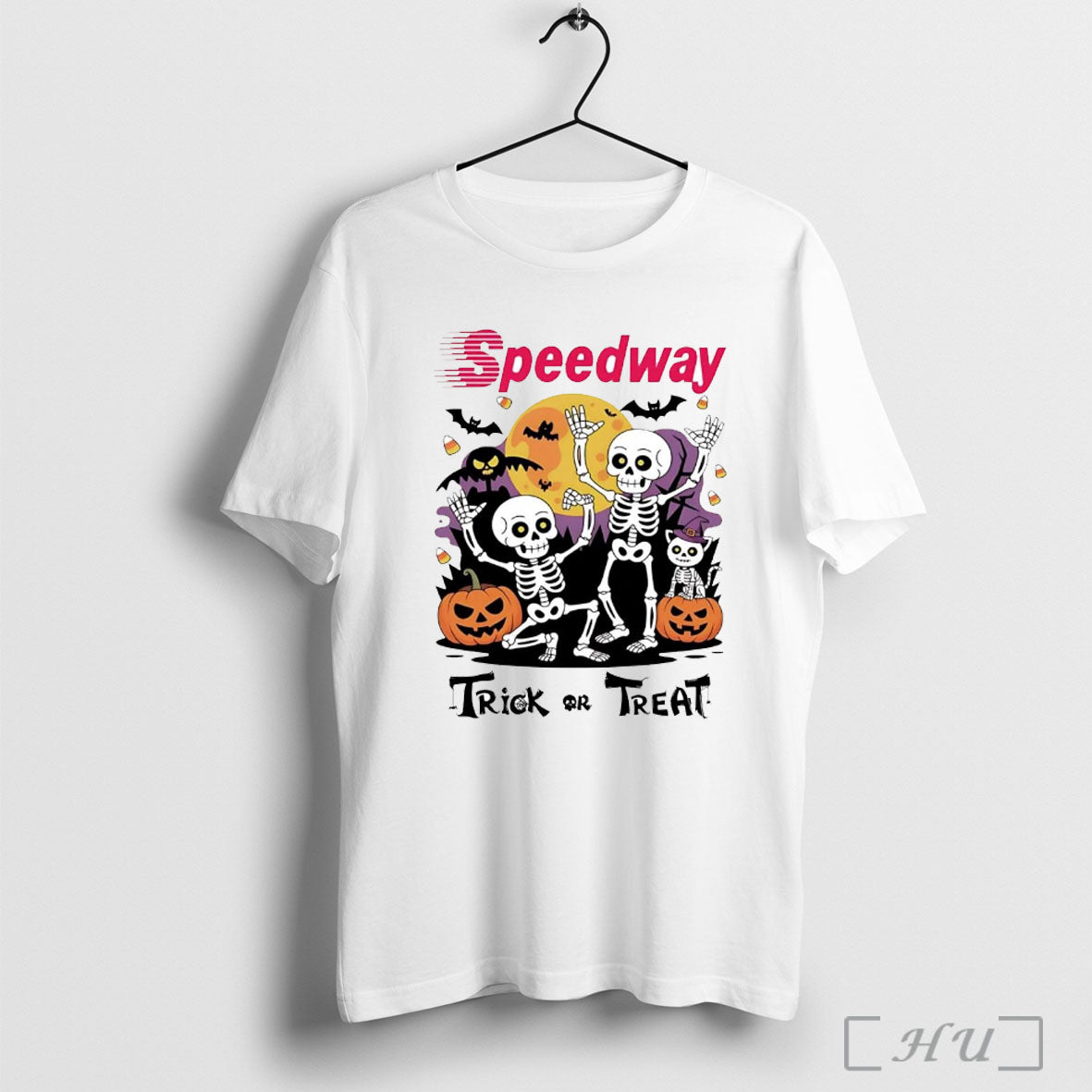 Officials Skeleton Speedway Trick Or Treat Halloween T Shirt