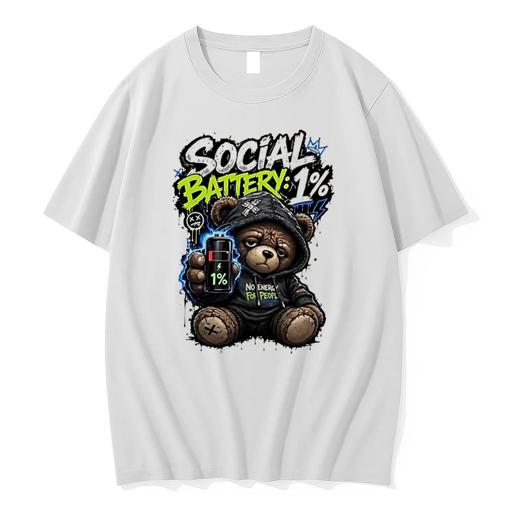 Officials Social Battery 1 No Energy For People Teddy Bear Tee Premium T Shirt
