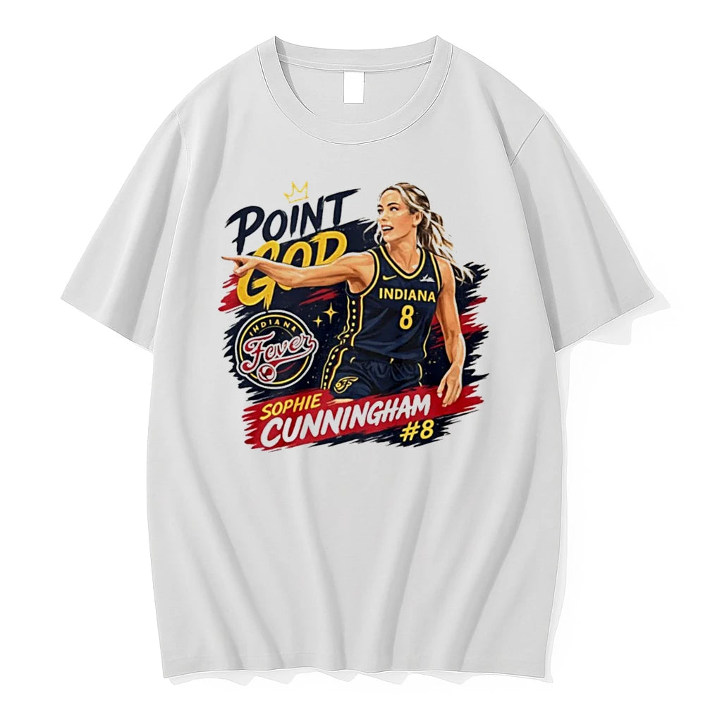 Officials Sophie Point God Number 8 And Indiana And Fever Graphic Fan Tee Premium