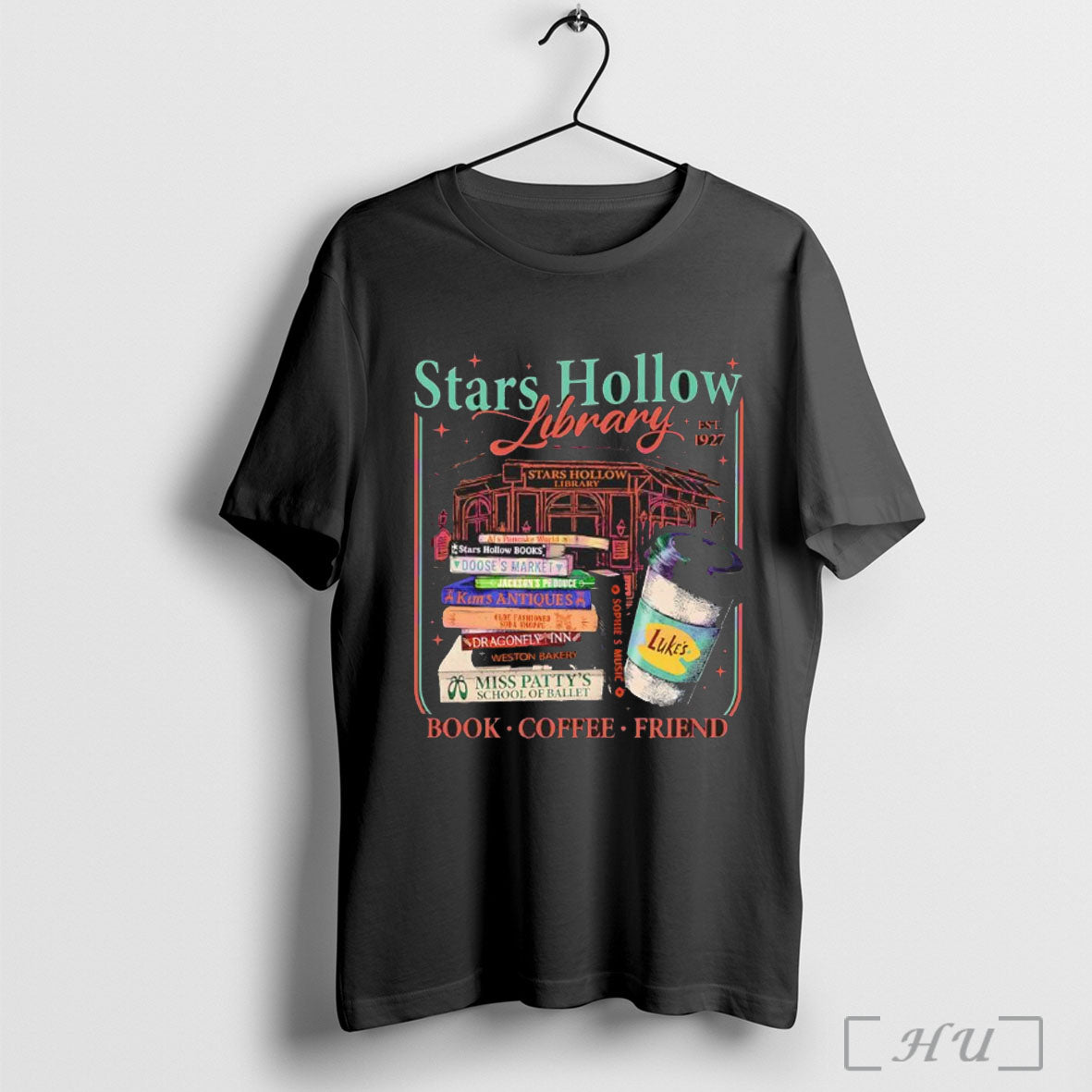 Officials Stars Hollow Library Gilmore Girls Est 1927 Vintage Coffee Book Friend Illustration