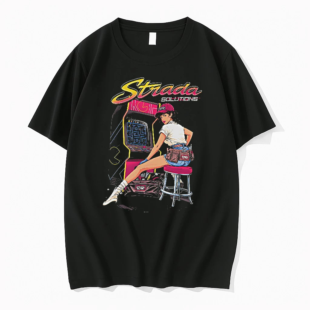 Officials Strada Solutions Arcade Mechanic Girl Woman Repairing Game T Shirt Sweater