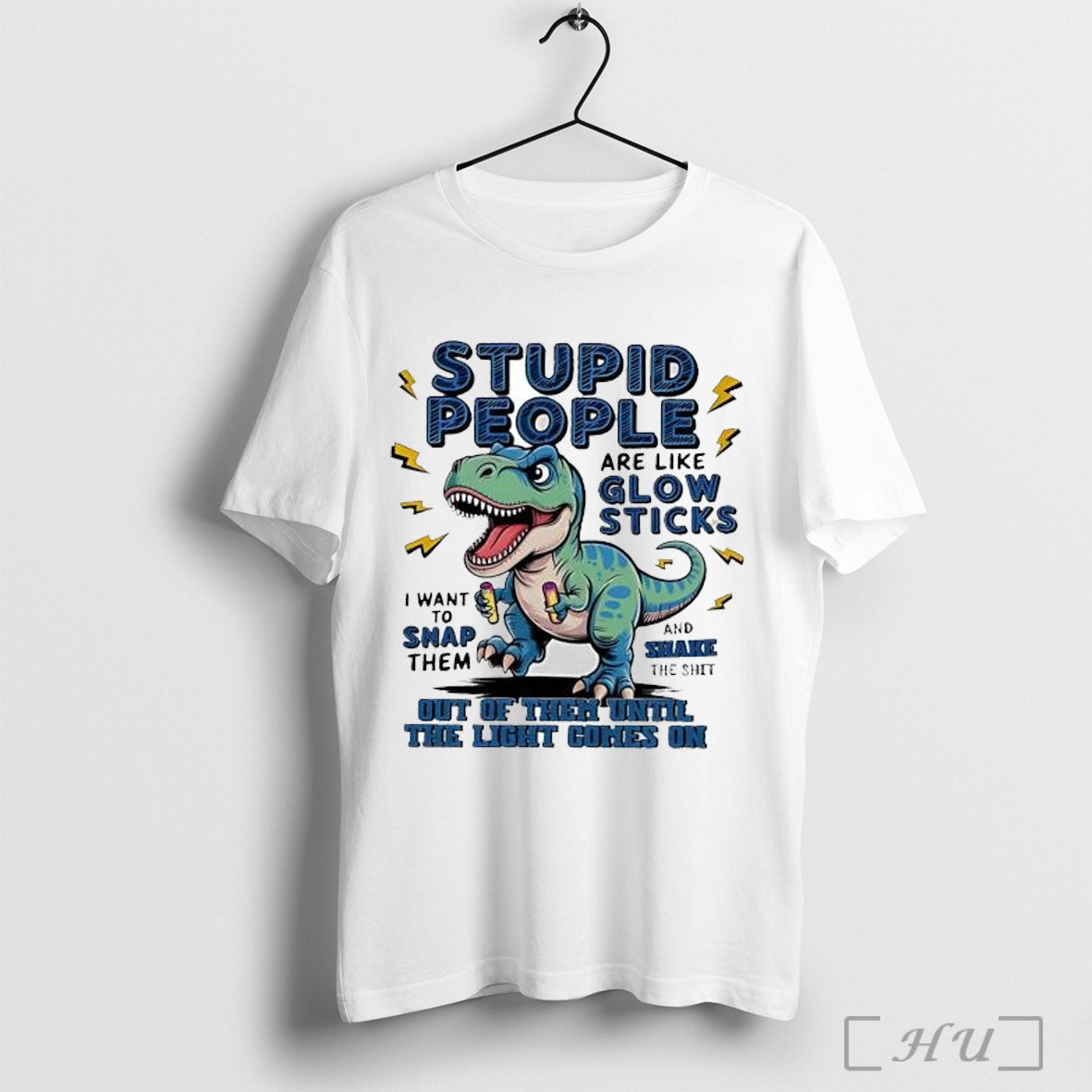 Officials T Rex Dinosaur Stupid People Are Like Glow Sticks T Shirt