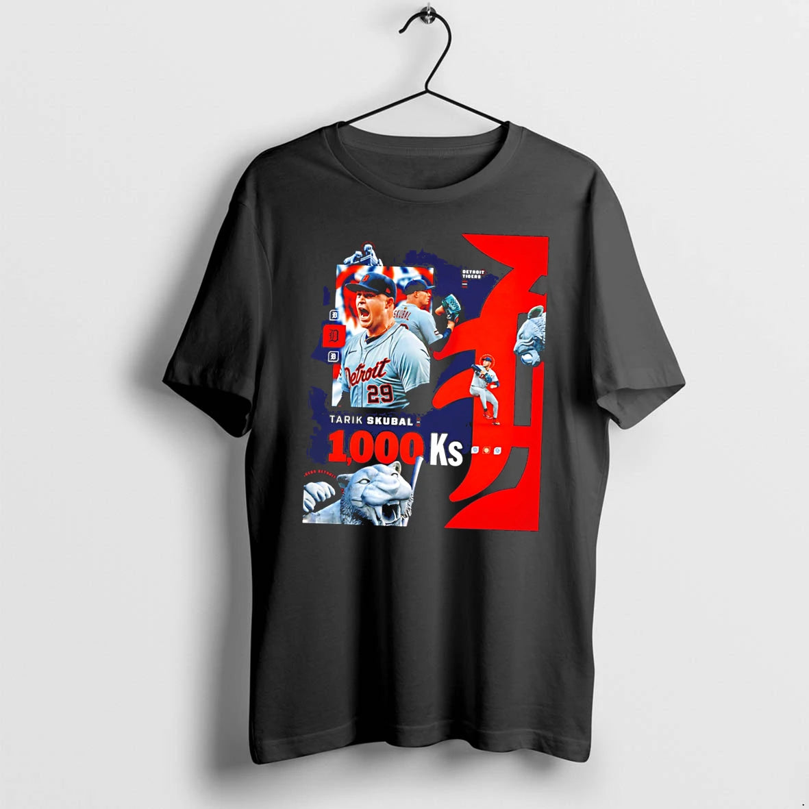 Officials Tarik Skubal 1000 Ks Detroit Tigers Mlb Tee Premium T Shirt