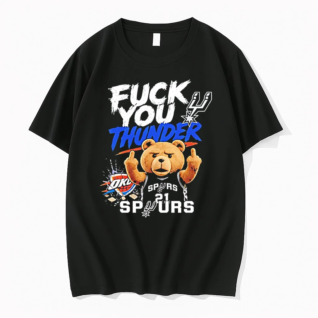 Officials Teddy Bear Of San Antonio Spurs Middle Finger Fuck You Okc Thunder