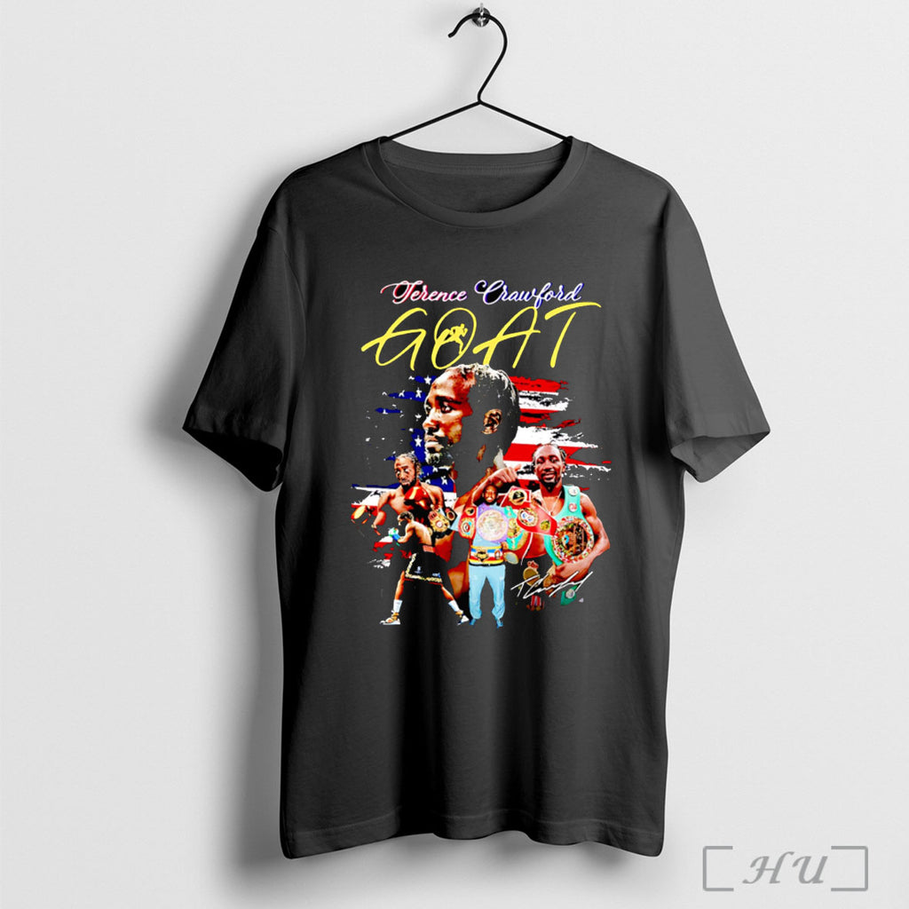 Officials Terence Crawford Goat American Flag T Shirt