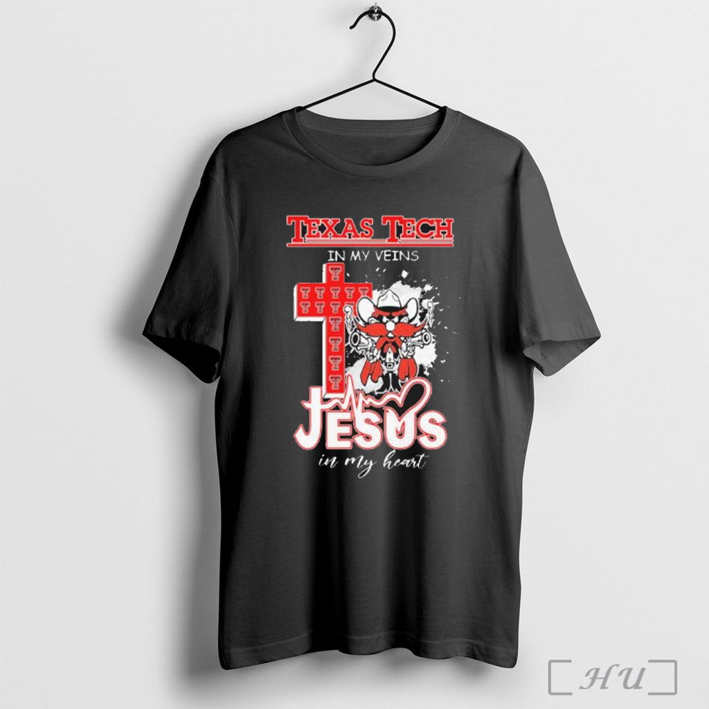 Officials Texas Tech Football Mascot In My Veins Jesus In My Hear T Shirt