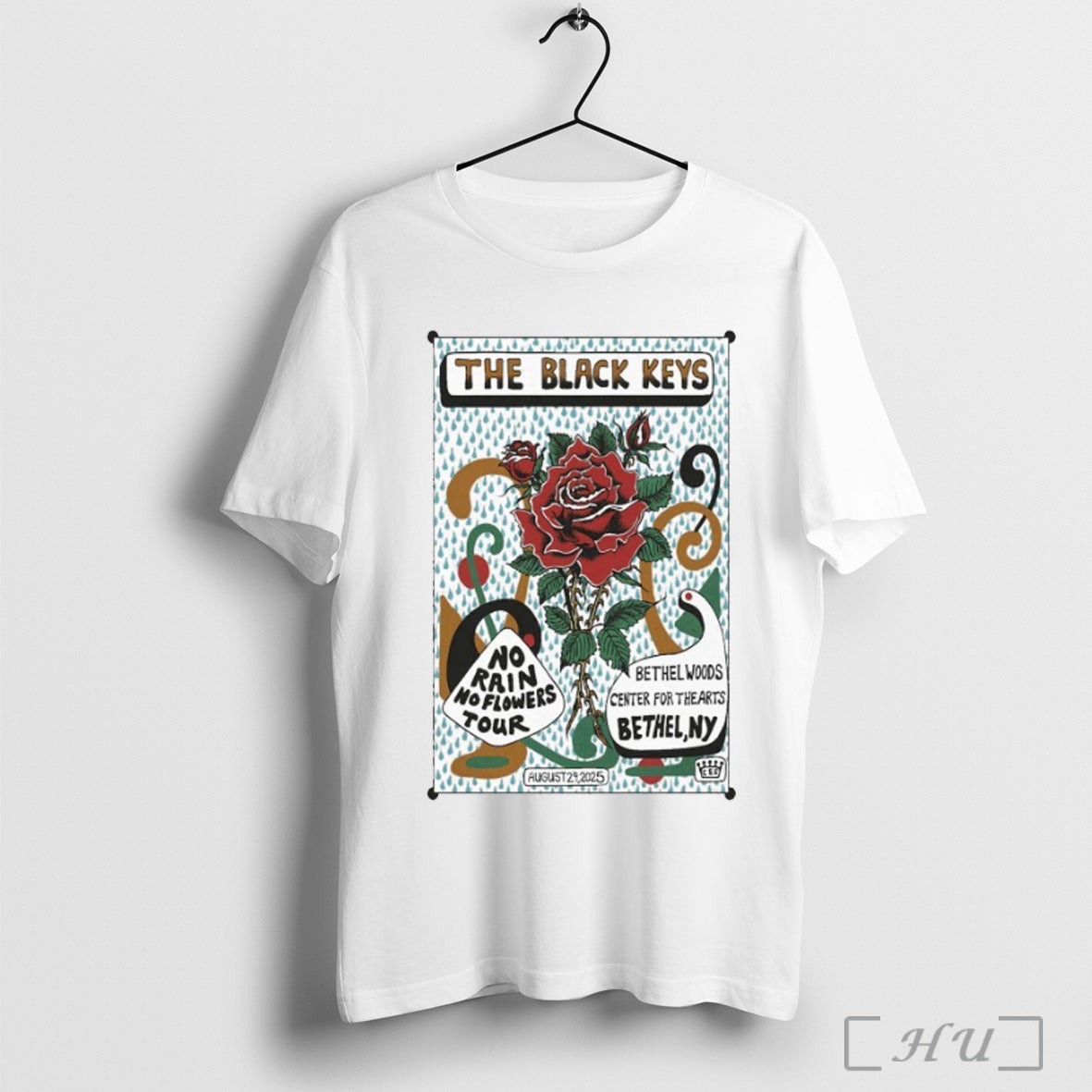 Officials The Black Keys No Rain No Flowers Tour Bethel Ny 2025 T Shirt