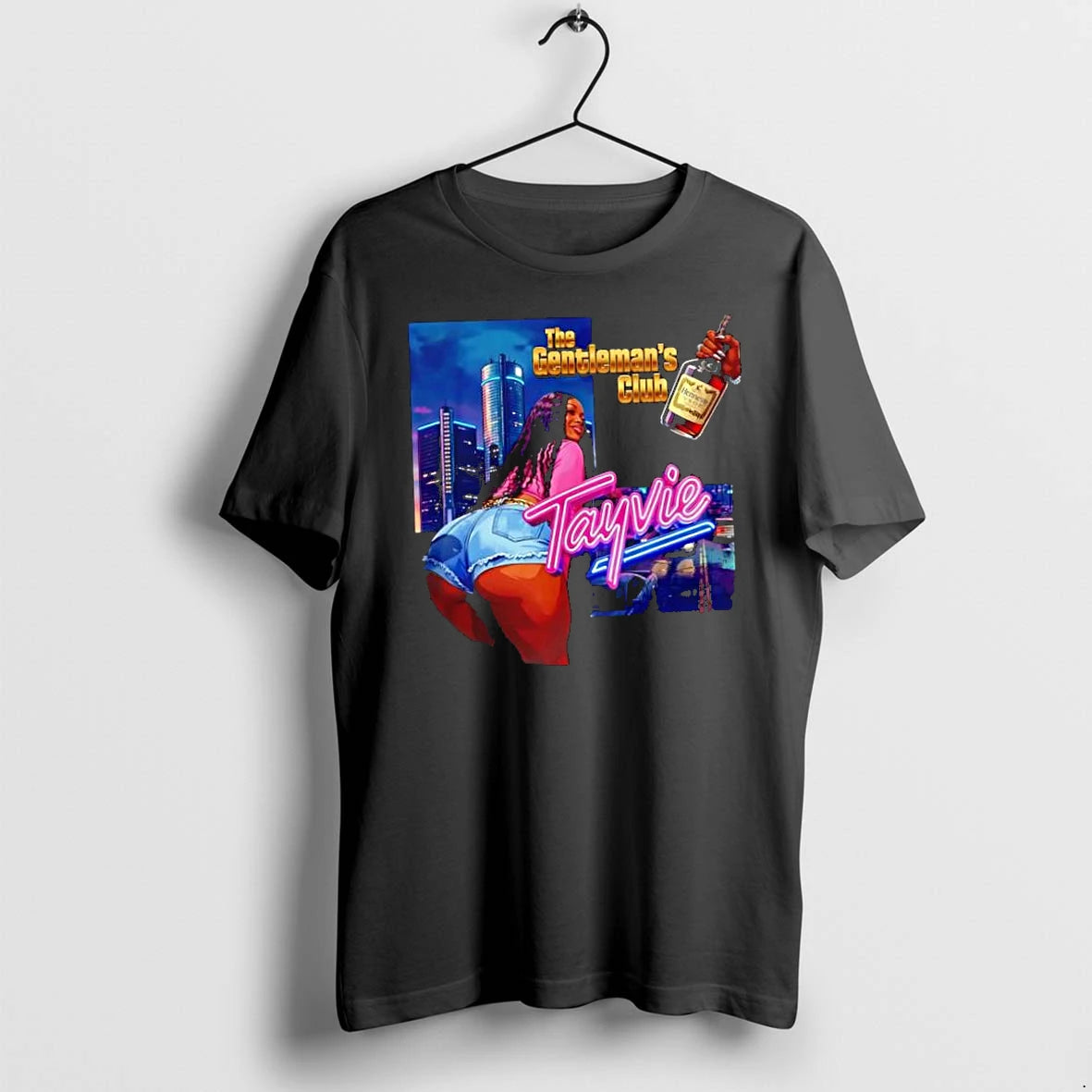 Officials The Gentlemans Club Tayvie Detroit Skyline Hennessy Cognac Premium T Shirt