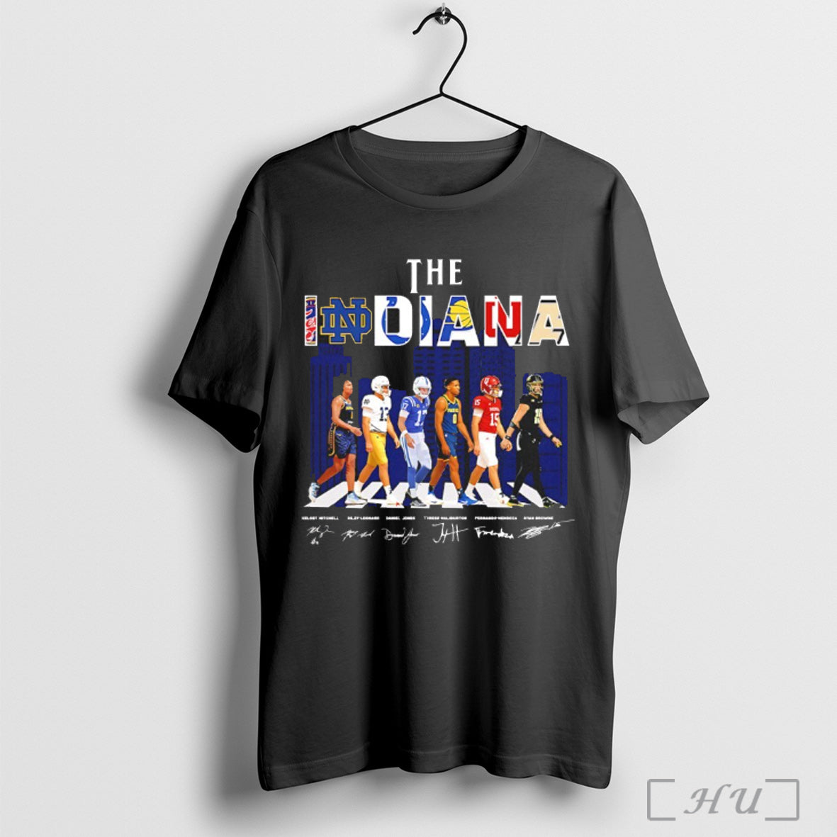 Officials The Indiana Sports Teams City Skyline Signatures T Shirt