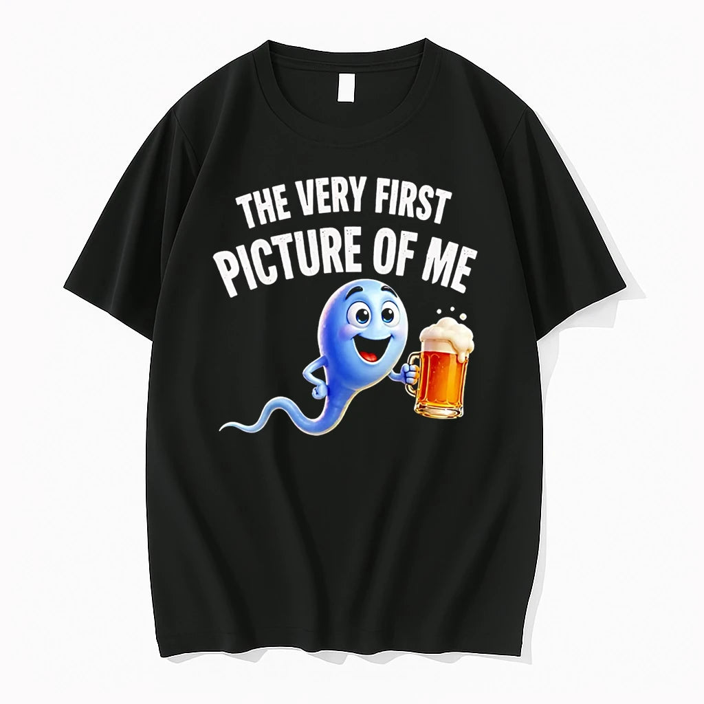 Officials The Very First Picture Of Me Funny Beer Drinking Sperm Joke T Shirt Sweater