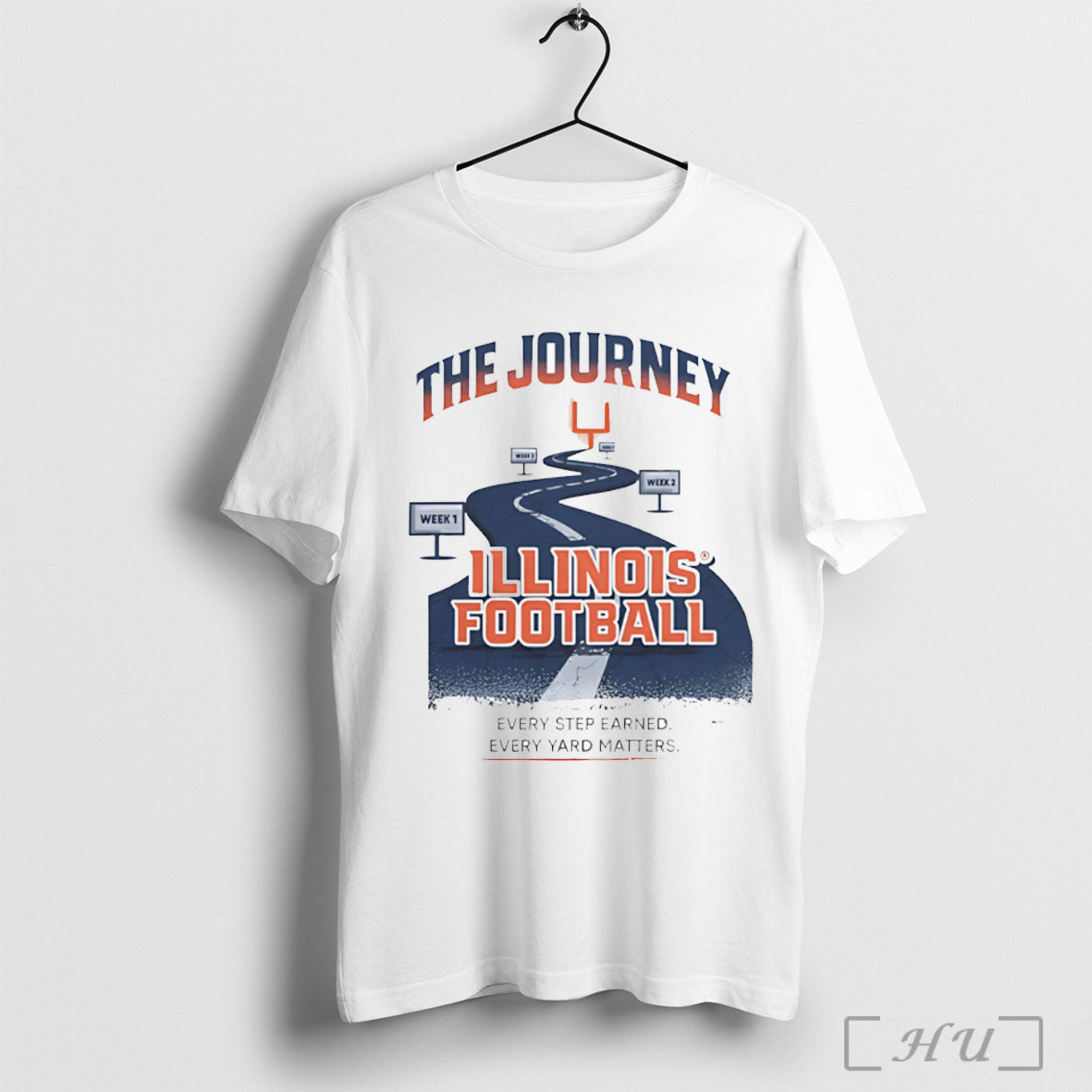 Officials The Journey Illinois Football Every Step Earned Every Yard Matters T Shirt
