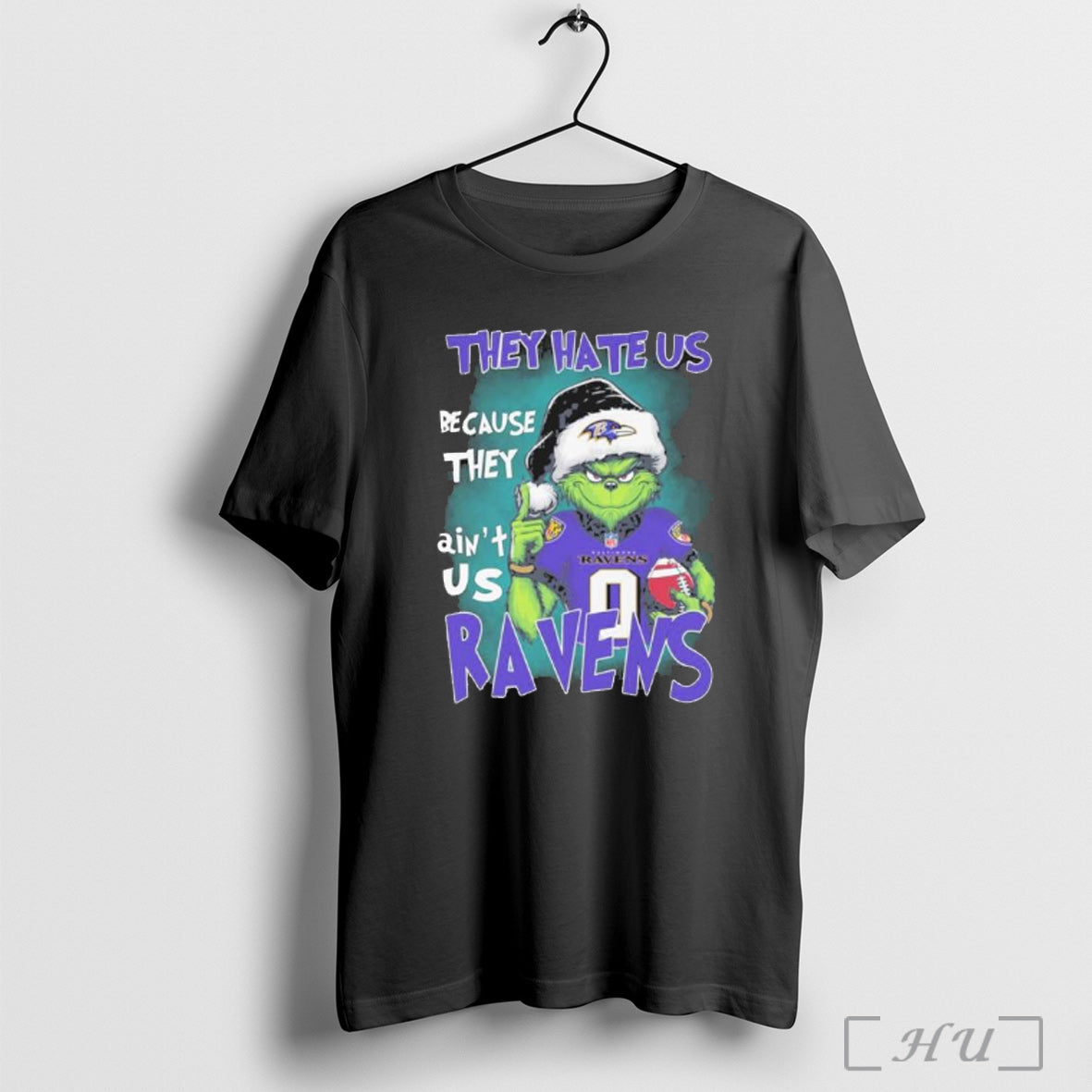 Officials They Hate Us Cause They Aint Us Grinch Baltimore Ravens Christmas T Shirt